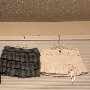 3 Pleated and plaid mini skirts